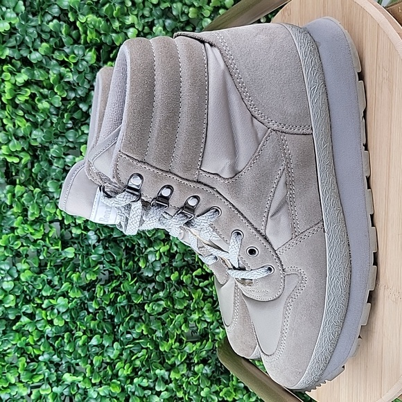 L.L Bean Vintage Thinsulate Women Leather Suede Laceup Trail Boot Taupe Grey 9N - Picture 7 of 13